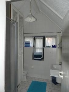 斯匹科罗格FH Austernfischer I/Nr. 1的白色的浴室设有水槽和卫生间。