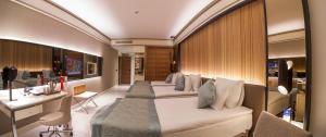 科尼亚科尼亚山丘钻石酒店及会议中心的一间卧室配有一张床和一张书桌