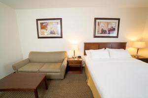Drayton Valley德雷顿瓦利智选假日酒店的酒店客房,配有床和沙发