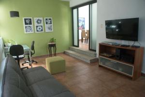 坎昆Cozy house downtown Cancun的带沙发和平面电视的客厅