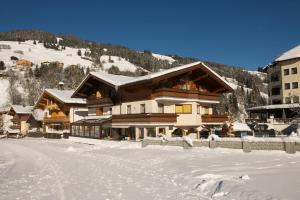 萨尔巴赫特雷斯特格尔酒店的雪地中的滑雪小屋,有雪地覆盖