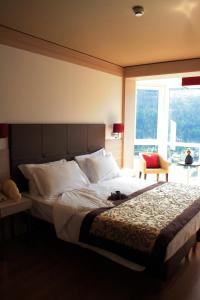 安特劳多洛米蒂山度假酒店客房内的一张或多张床位