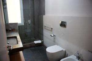 博洛尼亚帕里吉住宿加早餐旅馆的浴室配有卫生间、淋浴和盥洗盆。