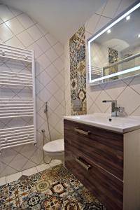 韦林格勒Spa Villa Galileev的一间带水槽、卫生间和镜子的浴室