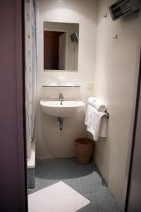 普拉维丽胡瑟酒店的一间带水槽和镜子的浴室