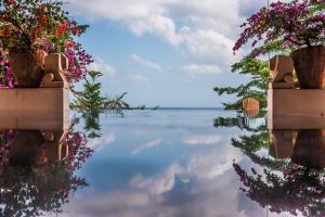 乌鲁瓦图巴厘岛乌鲁瓦图安纳塔拉度假酒店的水景,盆里花