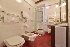 布勒伊-切尔维尼亚Chambres Mont Cervin的浴室配有卫生间、淋浴和盥洗盆。