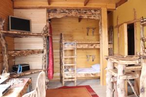 米戈韦Skhovanka Dovbusha的小屋内带两张双层床的客房