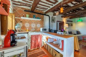 卡皮雷拉Casa Amaranta的一间带柜台和炉灶的厨房 顶部烤箱