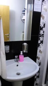科帕奥尼克Elite Apartment Konaci的浴室设有白色水槽和镜子