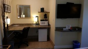 圣拉斐尔海洋旅舍 的客房设有书桌、电脑和电视。