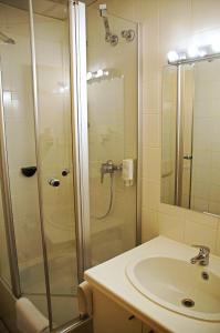 梅特曼艾尔贝尔酒店的带淋浴和盥洗盆的浴室