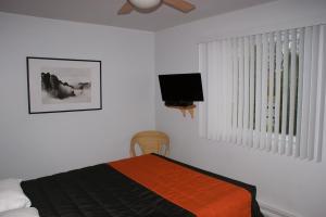 维多利亚维尔莫泰乐维克托酒店的一间卧室配有一张床和一台平面电视