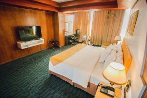 武端市武端大皇宫酒店的酒店客房设有一张大床和一台电视。