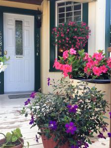 尼亚加拉瀑布埃利斯之家住宿加早餐旅馆的门前有鲜花的门廊