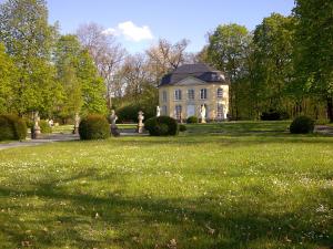 NeundorfFerienwohnung Brunow "In der Natur Zuhause"的草丛中的房子