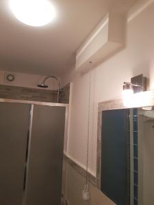 阿尔塔穆拉Gli Oleandri的带淋浴和玻璃淋浴间的浴室