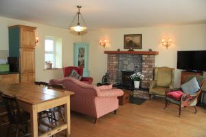 OldcastleGlenboy Country Accommodation的客厅配有家具和壁炉
