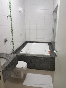 阿拉瓜里比格酒店的带浴缸、卫生间和盥洗盆的浴室