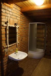 LisarnyaBilochka的一间带水槽和淋浴的浴室