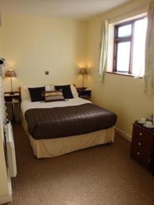 戈尔韦沃兹酒店 的一间卧室设有一张大床和一个窗户。