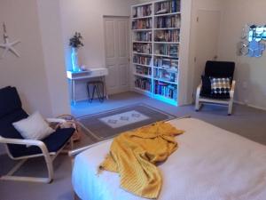 帕拉帕拉乌姆海滩Dream Escape for 2的客厅配有一张床和两把椅子