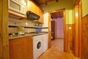 拉加古拉Apartamentos Picu Castiellu的厨房配有洗衣机和洗衣机。
