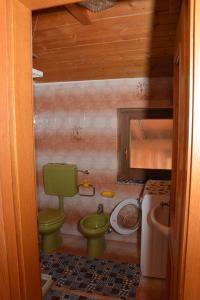 坎皮泰洛迪法萨Appartamenti Vincenzo E Marcella的浴室配有绿色卫生间和水槽。