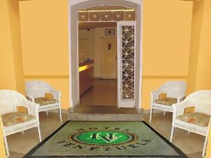 里约热内卢委内瑞拉酒店的一间房间,地板上设有椅子和地毯