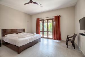巴加巴加海滩埃尔罗酒店的一间卧室配有一张床、一台电视和一个窗口