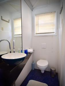 棕榈滩Beach House Aruba Apartments的一间带水槽和卫生间的浴室
