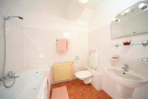 伊莱姆尼采Restaurace a penzion Jilm的白色的浴室设有水槽和卫生间。