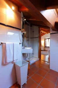 德瓦La Ermita de Deva的客房内设有带水槽和卫生间的浴室
