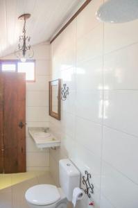 蒂拉登特斯Pouso copo de leite的一间带卫生间和水槽的浴室