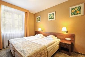 奥格罗杰涅茨Centuria Hotel & Natural Spa的一间设有大床和窗户的酒店客房