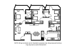 马尼拉Copacabana Apartment Hotel的房屋的平面图