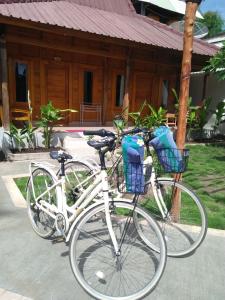 吉利美诺嘉格拉别墅 的两辆自行车停在房子前面