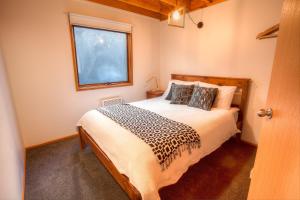 丁诺高原德罗维斯休闲度假屋的一间卧室设有一张床和一个窗口