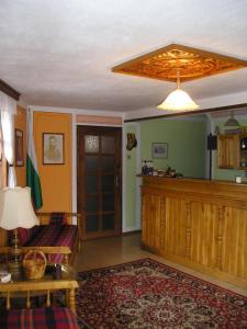 科普里夫什迪察博尔雅卡旅馆的带沙发和吊扇的客厅