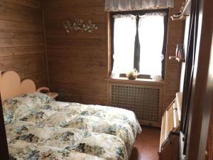佩斯科克斯坦佐Chalet dei Conti的一间卧室设有一张床和一个窗口