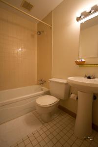 钱纳尔-巴斯克港巴斯克港口酒店的浴室配有卫生间、盥洗盆和浴缸。