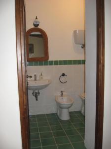 托里塔迪谢纳Podere Alberello的一间带水槽和卫生间的浴室