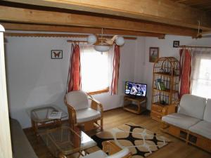 耶维克Podlas的客厅配有沙发、椅子和电视