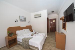 厄吕代尼兹贝尔塞汉海滩酒店的一间卧室配有一张床和一台平面电视
