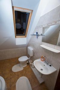 托考伊波莱酒厂及宾馆的一间带卫生间和水槽的浴室