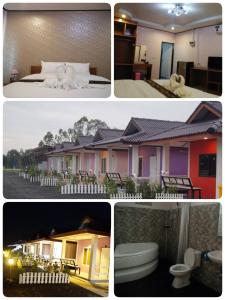 武里南麦鲁威度假村的一张酒店房间四张照片的拼贴图