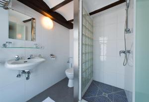 Thulin埃姆XIX旅馆的一间带水槽、卫生间和淋浴的浴室