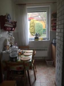 Dolní BzinceUbytovanie v sukromi的厨房配有桌子和窗户