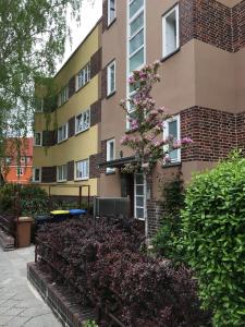 爱尔福特Ferienwohnungen Apartements Buddestrasse Daberstedt的前面有一棵开花的树