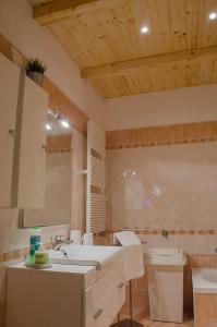 萨莱诺Villa Oreste的一间带水槽和卫生间的浴室